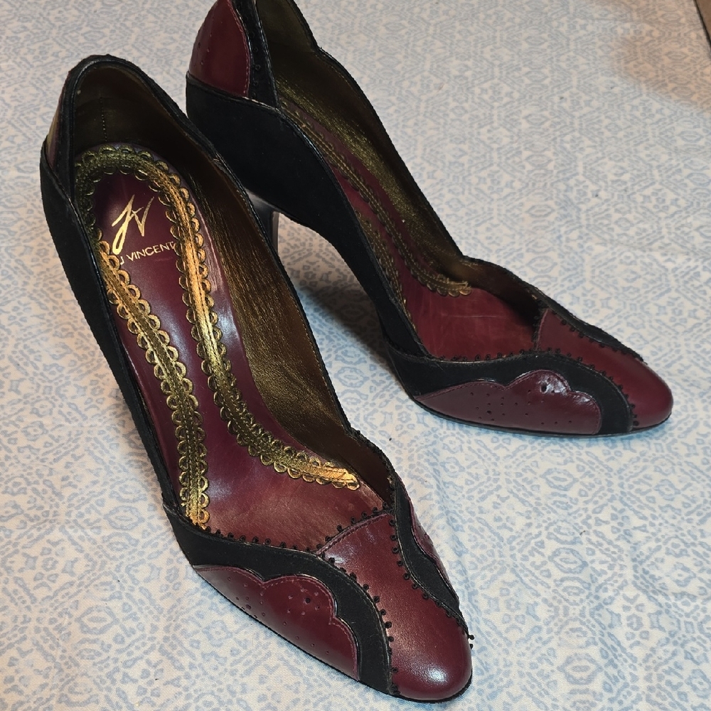 J Vincent Leather And Suede Stillettos